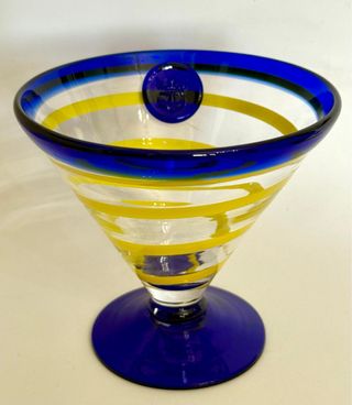 Calice Kosta Boda blu e giallo