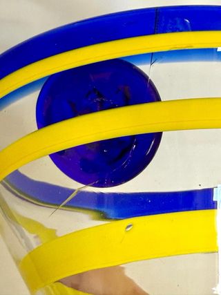 Calice Kosta Boda blu e giallo