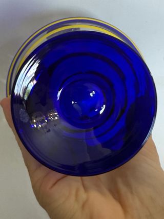 Calice Kosta Boda blu e giallo
