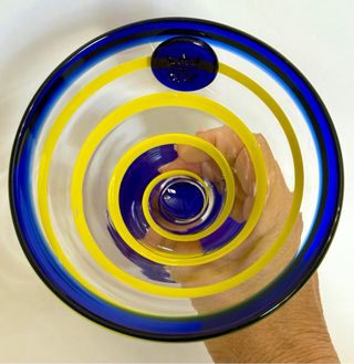 Calice Kosta Boda blu e giallo