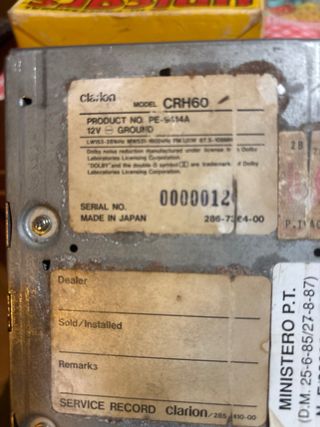 Autoradio Clarion CRH650 Vintage musicassette 