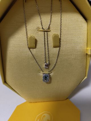 Doble collar Swarovski Millenia de plata, nuevo.