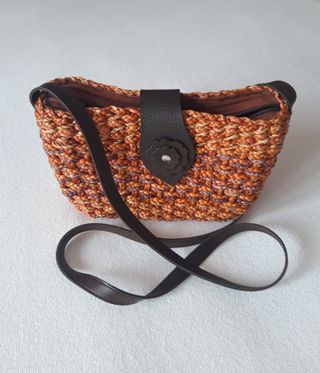 Borsetta Paglia Intrecciata Arancio