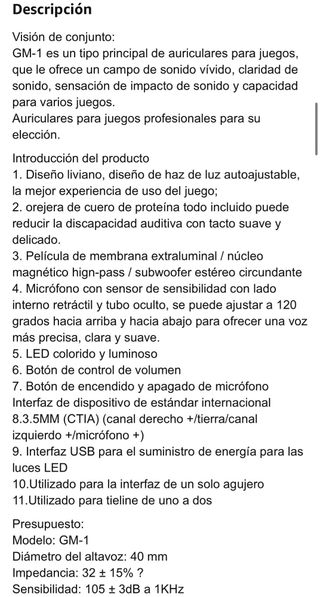 Cascos Beexcellent GM1 gaming