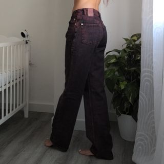 Pantalones vaqueros anchos - marrón oscuro