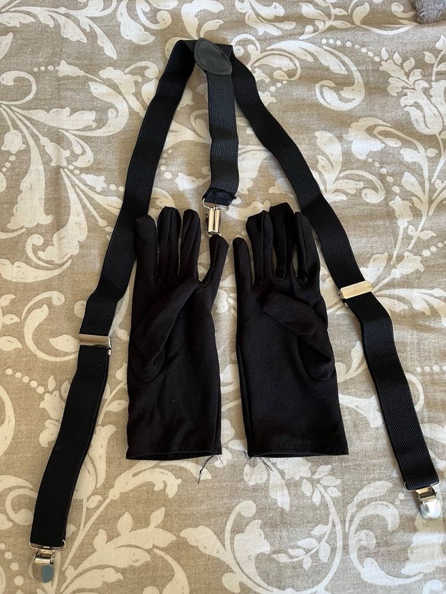 Tirantes y guantes negros - disfraz niño