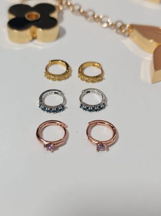 Pendientes Pandora aro dorados y plateados