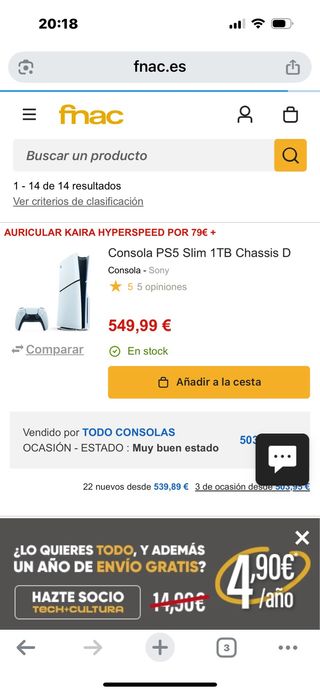 PS5 Slim 1TB Blanca - Como Nueva