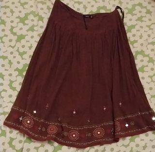 Falda B.Young marrón chocolate - Talla L