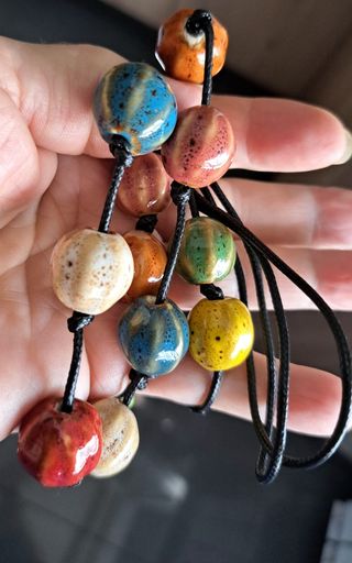 Collana e bracciale ceramica multicolor