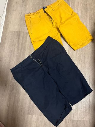 2 Pantalones Cortos - Amarillo & Azul Marino
