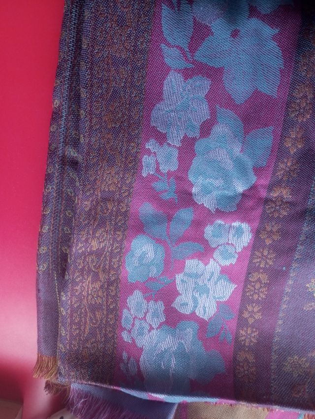 Pañuelo estampado flores - Rosa/Morado