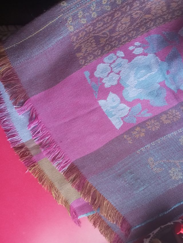 Pañuelo estampado flores - Rosa/Morado