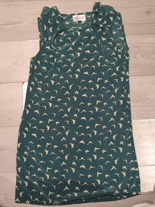 Vestido curto verde c/estampa