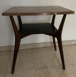 Mesa vintage madera y cristal