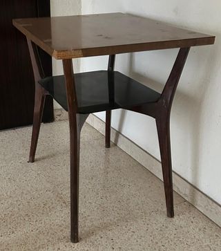 Mesa vintage madera y cristal