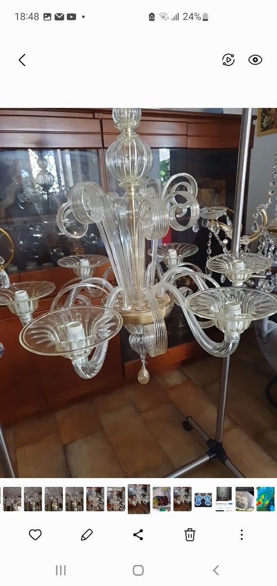 Lampadario Murano 6 luci