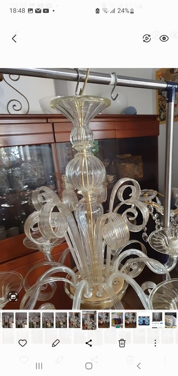 Lampadario Murano 6 luci