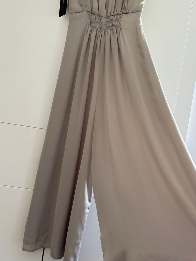 Vestido mono pantalón Zara gris perla Talla S
