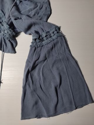 Blusa azul manga ancha - veraniega