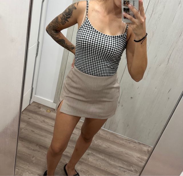 camiseta de cuadros talla S