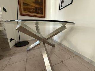 Tavolo cristallo metallo - Moderno