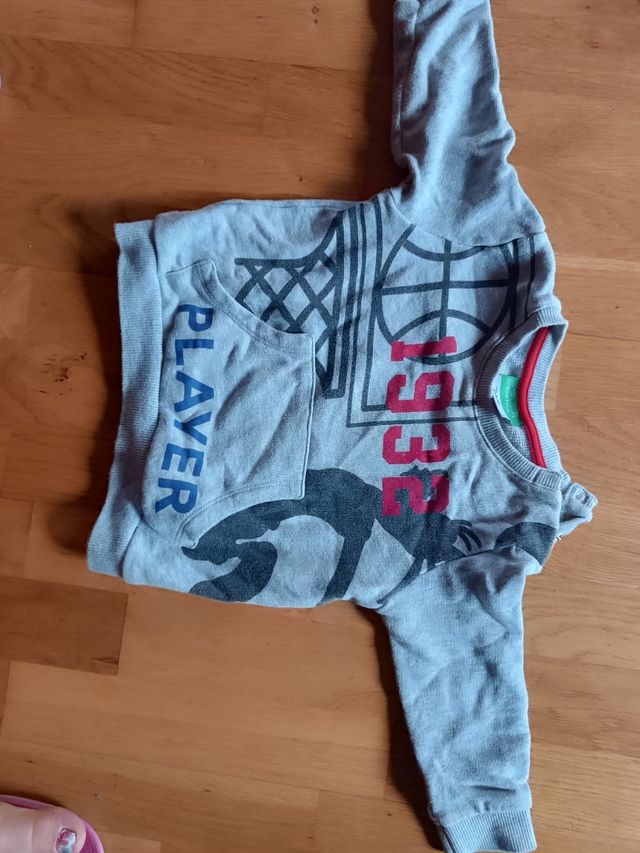 Sudadera bebé niño baloncesto bennetton