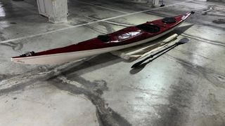 Kayak individual morado con remo
