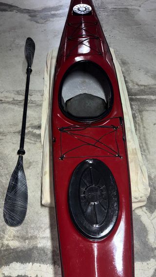 Kayak individual morado con remo