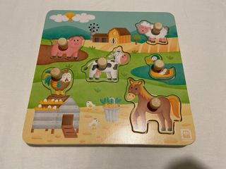 Puzzle granja de madera con sonidos