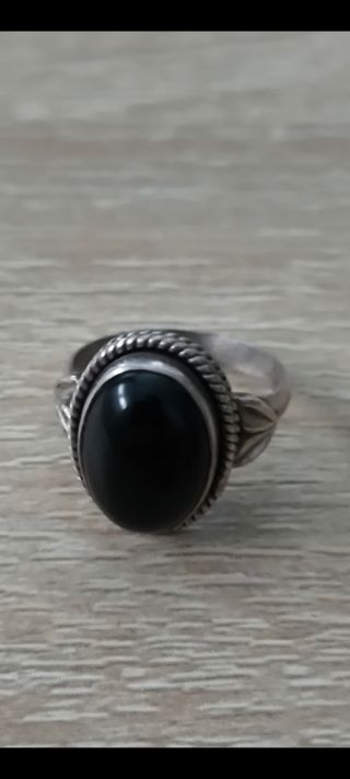 Anillo plata ónix negro