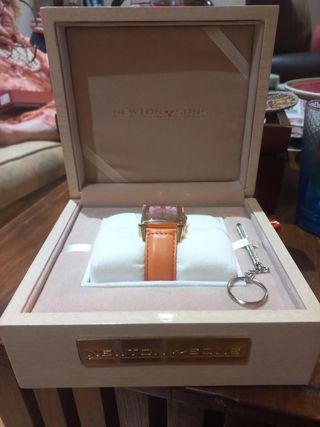Reloj Newton Sons mujer dorado-naranja