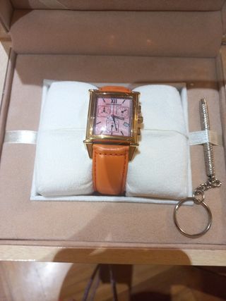 Reloj Newton Sons mujer dorado-naranja