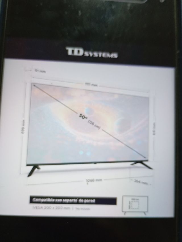 Smart TV 50" 4K HDR,TD System,PRECINTADAS