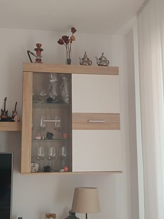 Mueble salón TV - madera blanco marrón