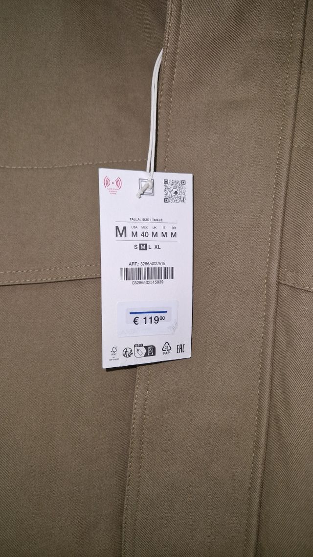 Parka Zara Hombre M Beige