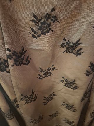 Vestido fiesta beige y negro
