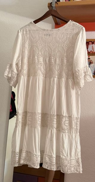 Vestido blanco encaje boho