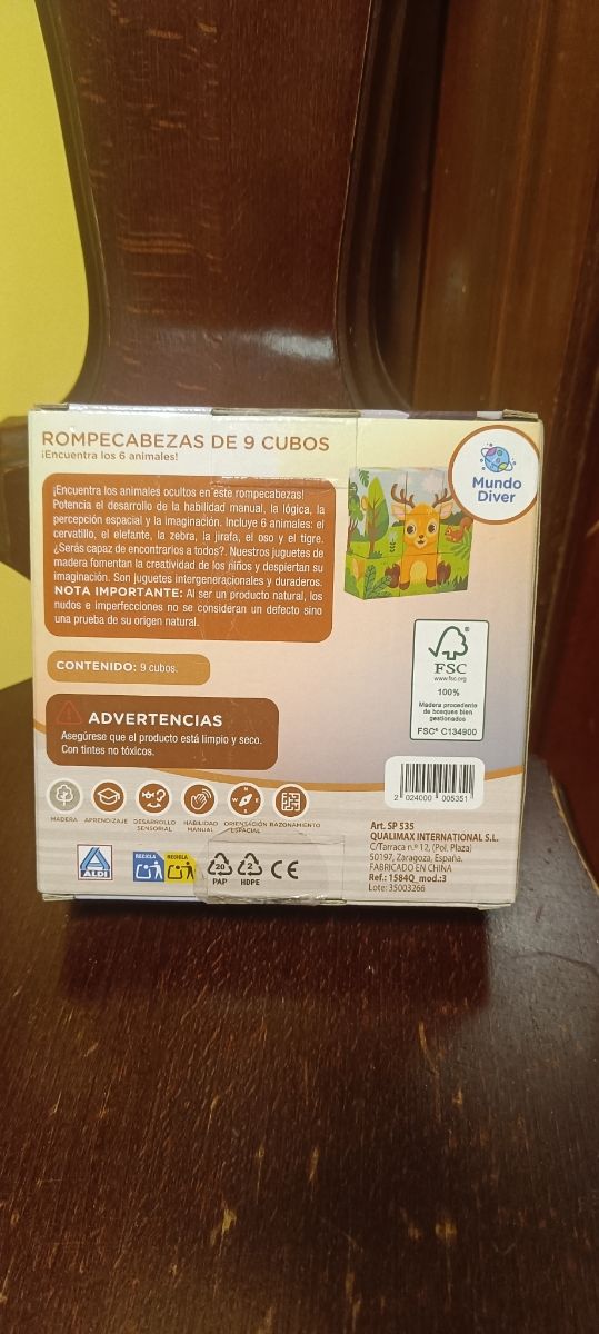 Rompecabezas infantil 9 cubos Mundo Diver NUEVO
