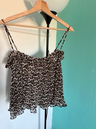 Top Leopardo Pieghettato