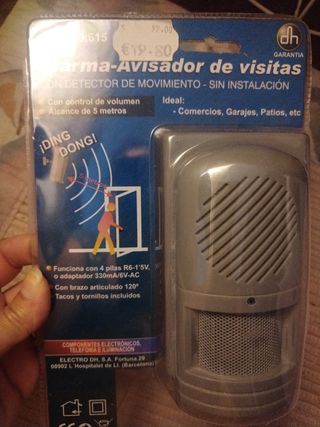 Avisador visitas con sensor movimiento