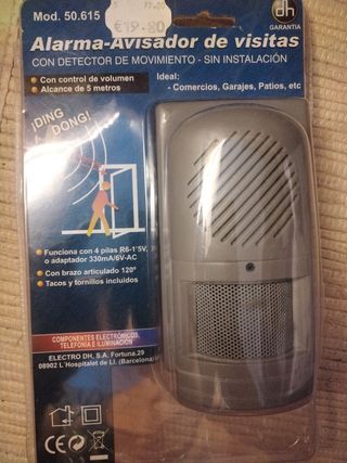 Avisador visitas con sensor movimiento