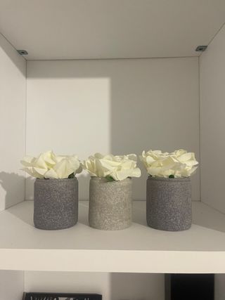 3 Vasi con Fiori - Decorazione Grigio