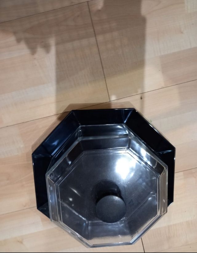 Quesera cúpula plato queso cristal - negra