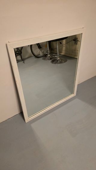 Espejo blanco madera 90x80cm