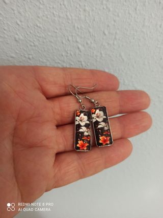 Pendientes flores acero inoxidable