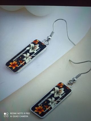 Pendientes flores acero inoxidable