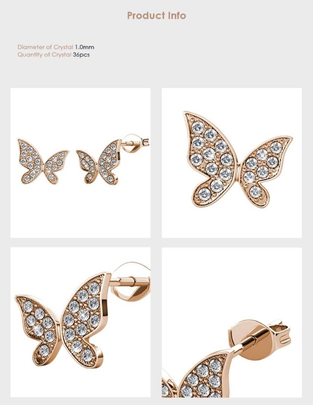 PENDIENTES MARIPOSAS ORO BLANCO