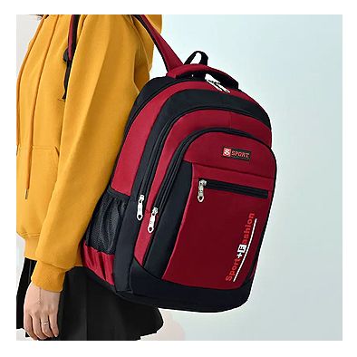 Mochila grande unisex - roja y negra