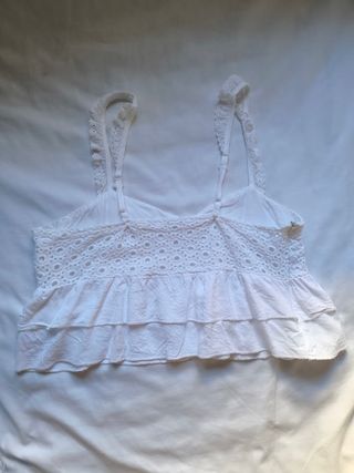 Top blanco volantes - Blusa blanca